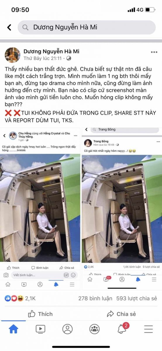Lộ clip nữ tiếp vi&ecirc;n bamboo airways
